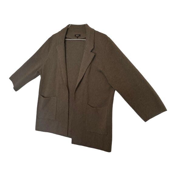 Quince Heathered Brown Open Front Cardigan - Picture 4 of 15